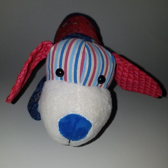 Daschie GANZ Puppy Dog Plush Red Blue Paisley 16" Long Stuffed Animal Lovey Toy - Picture 7 of 10